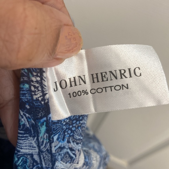 John Henric Men’s Blue Print Shirt Size 15 - Picture 7 of 7